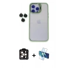 MARSİLYAN™- iPhone 15 Pro Max Kılıf Yankı Asil Serisi - Siyah 3D Antistatik Seramik Nano Ekran Koruyucu + PVD Metal Kamera Lens - TU