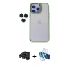 MARSİLYAN™- iPhone 15 Pro Max Kılıf Yankı Asil Serisi - Siyah 3D Antistatik Seramik Nano Ekran Koruyucu + Raze Metal Kamera Lens - TMGI