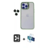 MARSİLYAN™- iPhone 15 Pro Max Kılıf Yankı Asil Serisi - Siyah 3D Antistatik Seramik Nano Ekran Koruyucu + PVD Metal Kamera Lens - SH