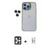 MARSİLYAN™- iPhone 15 Pro Max Kılıf Yankı Asil Serisi - Siyah Bilvis 0.18mm Plus Cam Ekran Koruyucu + PVD Metal Kamera Lens - LT