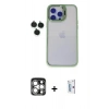 MARSİLYAN™- iPhone 15 Pro Max Kılıf Yankı Asil Serisi - Siyah Bilvis 0.18mm Plus Cam Ekran Koruyucu + PVD Metal Kamera Lens - GS