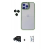 MARSİLYAN™- iPhone 15 Pro Max Kılıf Yankı Asil Serisi - Siyah Bilvis 0.18mm Plus Cam Ekran Koruyucu + Raze Metal Kamera Lens - LT