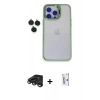 MARSİLYAN™- iPhone 15 Pro Max Kılıf Yankı Asil Serisi - Siyah Bilvis 0.18mm Plus Cam Ekran Koruyucu + Raze Metal Kamera Lens - TMGI