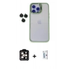 MARSİLYAN™- iPhone 15 Pro Max Kılıf Yankı Asil Serisi - Siyah Bilvis 0.18mm Plus Cam Ekran Koruyucu + PVD Metal Kamera Lens - TU