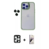 MARSİLYAN™- iPhone 15 Pro Max Kılıf Yankı Asil Serisi - Siyah Bilvis 3D Mat Cam Ekran Koruyucu + PVD Metal Kamera Lens - LT