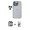 MARSİLYAN™- iPhone 15 Pro Max Kılıf Yankı Asil Serisi - Siyah Bilvis 3D Mat Cam Ekran Koruyucu + PVD Metal Kamera Lens - GS