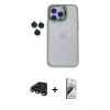MARSİLYAN™- iPhone 15 Pro Max Kılıf Yankı Asil Serisi - Siyah Bilvis 3D Mat Cam Ekran Koruyucu + Raze Metal Kamera Lens - TMGI