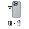 MARSİLYAN™- iPhone 15 Pro Max Kılıf Yankı Asil Serisi - Siyah Bilvis 5in1 3D Magic Cam Ekran Koruyucu + PVD Metal Kamera Lens - LT