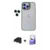 MARSİLYAN™- iPhone 15 Pro Max Kılıf Yankı Asil Serisi - Siyah Bilvis 5in1 5D Magic Hayalet Cam Ekran Koruyucu + Raze Metal Kamera Lens - TMGI