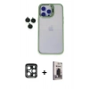 MARSİLYAN™- iPhone 15 Pro Max Kılıf Yankı Asil Serisi - Siyah Bilvis Hayalet Cam Ekran Koruyucu + PVD Metal Kamera Lens - LT