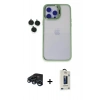 MARSİLYAN™- iPhone 15 Pro Max Kılıf Yankı Asil Serisi - Siyah Bilvis Hayalet Cam Ekran Koruyucu + Raze Metal Kamera Lens - LT