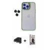 MARSİLYAN™- iPhone 15 Pro Max Kılıf Yankı Asil Serisi - Siyah Bilvis Hayalet Cam Ekran Koruyucu + Raze Metal Kamera Lens - TMGI