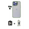 MARSİLYAN™- iPhone 15 Pro Max Kılıf Yankı Asil Serisi - Siyah Bilvis Hayalet Cam Ekran Koruyucu + PVD Metal Kamera Lens - TU