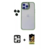 MARSİLYAN™- iPhone 15 Pro Max Kılıf Yankı Asil Serisi - Siyah Buffer Cam Ekran Koruyucu + PVD Metal Kamera Lens - GS