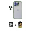 MARSİLYAN™- iPhone 15 Pro Max Kılıf Yankı Asil Serisi - Siyah Buffer Cam Ekran Koruyucu + PVD Metal Kamera Lens - LT