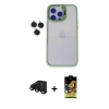MARSİLYAN™- iPhone 15 Pro Max Kılıf Yankı Asil Serisi - Siyah Buffer Cam Ekran Koruyucu + Raze Metal Kamera Lens - SH