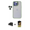 MARSİLYAN™- iPhone 15 Pro Max Kılıf Yankı Asil Serisi - Siyah Buffer Cam Ekran Koruyucu + Raze Metal Kamera Lens - TMGI