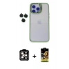 MARSİLYAN™- iPhone 15 Pro Max Kılıf Yankı Asil Serisi - Siyah Buffer Cam Ekran Koruyucu + PVD Metal Kamera Lens - TU