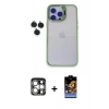 MARSİLYAN™- iPhone 15 Pro Max Kılıf Yankı Asil Serisi - Siyah Buffer Hayalet Cam Ekran Koruyucu + PVD Metal Kamera Lens - GS