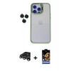 MARSİLYAN™- iPhone 15 Pro Max Kılıf Yankı Asil Serisi - Siyah Buffer Hayalet Cam Ekran Koruyucu + Raze Metal Kamera Lens - GS