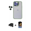 MARSİLYAN™- iPhone 15 Pro Max Kılıf Yankı Asil Serisi - Siyah Buffer Hayalet Cam Ekran Koruyucu + Raze Metal Kamera Lens - TMGI