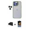 MARSİLYAN™- iPhone 15 Pro Max Kılıf Yankı Asil Serisi - Siyah Buffer Hayalet Cam Ekran Koruyucu + Raze Metal Kamera Lens - SH