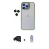 MARSİLYAN™- iPhone 15 Pro Max Kılıf Yankı Asil Serisi - Siyah Joko Magic 5D Cam + Lacivert Raze Metal Kamera Lens