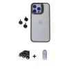 MARSİLYAN™- iPhone 15 Pro Max Kılıf Yankı Asil Serisi - Siyah Joko Magic 5D Cam + Raze Metal Kamera Lens - GS