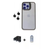 MARSİLYAN™- iPhone 15 Pro Max Kılıf Yankı Asil Serisi - Siyah Joko Magic 5D Cam + Raze Metal Kamera Lens - LT
