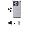 MARSİLYAN™- iPhone 15 Pro Max Kılıf Yankı Asil Serisi - Siyah Joko Magic 5D Cam + Raze Metal Kamera Lens - SH