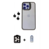 MARSİLYAN™- iPhone 15 Pro Max Kılıf Yankı Asil Serisi - Siyah Joko Magic 5D Cam + PVD Metal Kamera Lens - TU