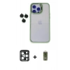 MARSİLYAN™- iPhone 15 Pro Max Kılıf Yankı Asil Serisi - Siyah Joko Magic 5D Hayalet Cam + PVD Metal Kamera Lens - LT