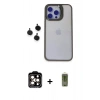 MARSİLYAN™- iPhone 15 Pro Max Kılıf Yankı Asil Serisi - Siyah Joko Magic 5D Hayalet Cam + PVD Metal Kamera Lens - TU