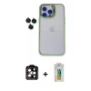 MARSİLYAN™- iPhone 15 Pro Max Kılıf Yankı Asil Serisi - Siyah Polymer Nano Ekran Koruyucu + PVD Metal Kamera Lens - TU
