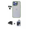 MARSİLYAN™- iPhone 15 Pro Max Kılıf Yankı Asil Serisi - Siyah Vanessa Magic Cam + Gümüş Raze Metal Kamera Lens