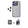 MARSİLYAN™- iPhone 15 Pro Max Kılıf Yankı Asil Serisi - Siyah Vanessa Magic Cam + PVD Metal Kamera Lens - GI