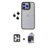 MARSİLYAN™- iPhone 15 Pro Max Kılıf Yankı Asil Serisi - Siyah Vanessa Magic Cam + PVD Metal Kamera Lens - GS