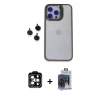MARSİLYAN™- iPhone 15 Pro Max Kılıf Yankı Asil Serisi - Siyah Vanessa Magic Cam + PVD Metal Kamera Lens - TU