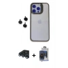 MARSİLYAN™- iPhone 15 Pro Max Kılıf Yankı Asil Serisi - Siyah Vanessa Magic Cam + Raze Metal Kamera Lens - LT