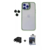 MARSİLYAN™- iPhone 15 Pro Max Kılıf Yankı Asil Serisi - Siyah Vanessa Magic Cam + Raze Metal Kamera Lens - SH