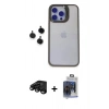 MARSİLYAN™- iPhone 15 Pro Max Kılıf Yankı Asil Serisi - Siyah Vanessa Magic Cam + Raze Metal Kamera Lens - SH