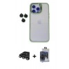 MARSİLYAN™- iPhone 15 Pro Max Kılıf Yankı Asil Serisi - Siyah Vanessa Magic Cam + Raze Metal Kamera Lens - TMGI