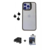 MARSİLYAN™- iPhone 15 Pro Max Kılıf Yankı Asil Serisi - Siyah Vanessa Magic Cam + Raze Metal Kamera Lens - TMGI