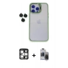 MARSİLYAN™- iPhone 15 Pro Max Kılıf Yankı Asil Serisi - Siyah Vanessa Magic Hayalet Cam + PVD Metal Kamera Lens - GS