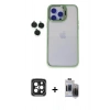 MARSİLYAN™- iPhone 15 Pro Max Kılıf Yankı Asil Serisi - Siyah Vanessa Magic Hayalet Cam + PVD Metal Kamera Lens - SH