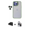 MARSİLYAN™- iPhone 15 Pro Max Kılıf Yankı Asil Serisi - Siyah Vanessa Magic Hayalet Cam + Raze Metal Kamera Lens - SH