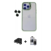 MARSİLYAN™- iPhone 15 Pro Max Kılıf Yankı Asil Serisi - Siyah Vanessa Magic Hayalet Cam + Raze Metal Kamera Lens - TMGI