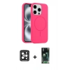 MARSİLYAN™- iPhone 15 Pro Max Kılıf Yankı Form Serisi - Şeffaf 360 Full Body Arka Koruyucu + PVD Metal Kamera Lens - SH