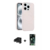 MARSİLYAN™- iPhone 15 Pro Max Kılıf Yankı Form Serisi - Şeffaf 360 Full Body Arka Koruyucu + Raze Metal Kamera Lens - TMGI