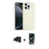 MARSİLYAN™- iPhone 15 Pro Max Kılıf Yankı Form Serisi - Şeffaf 360 Full Body Arka Koruyucu + Raze Metal Kamera Lens - TMGI